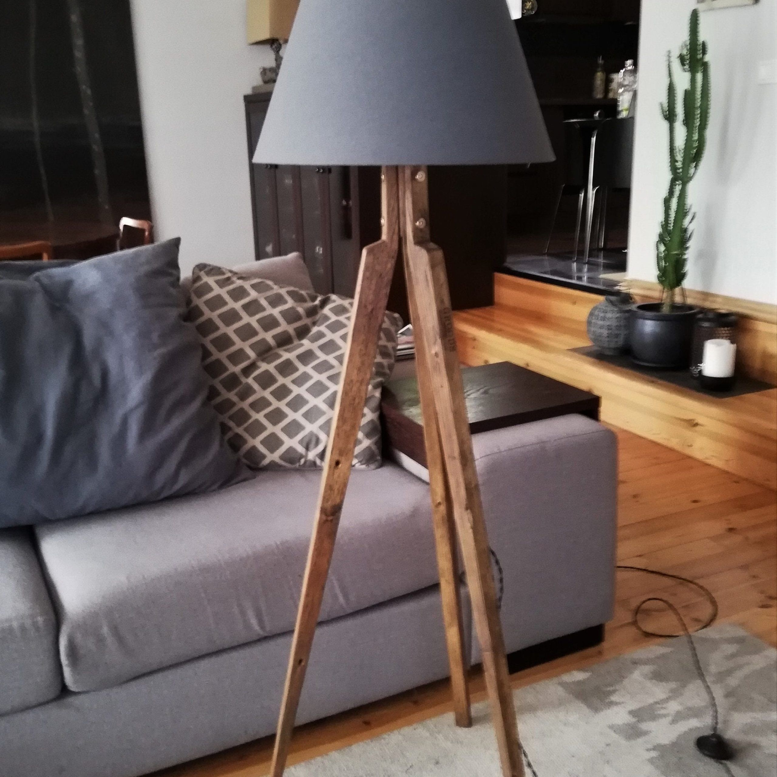 Tripod Floor Lamp Base / Wood Floor Lamp Base / Antique Wood – Etsy Inside Wood Tripod Floor Lamps (View 13 of 15)
