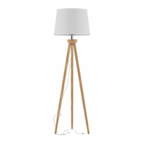 Tripod Floor Lamp Natural Oak Wood White Shade Modern Lighting Led Bulb 58  Inch | Ebay For 58 Inch Floor Lamps (View 7 of 15)
