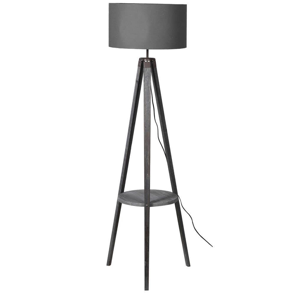 Tripod Floor Lamp With Grey Shade, Lighting | James Oliver At Home Regarding Grey Shade Floor Lamps (View 11 of 15)