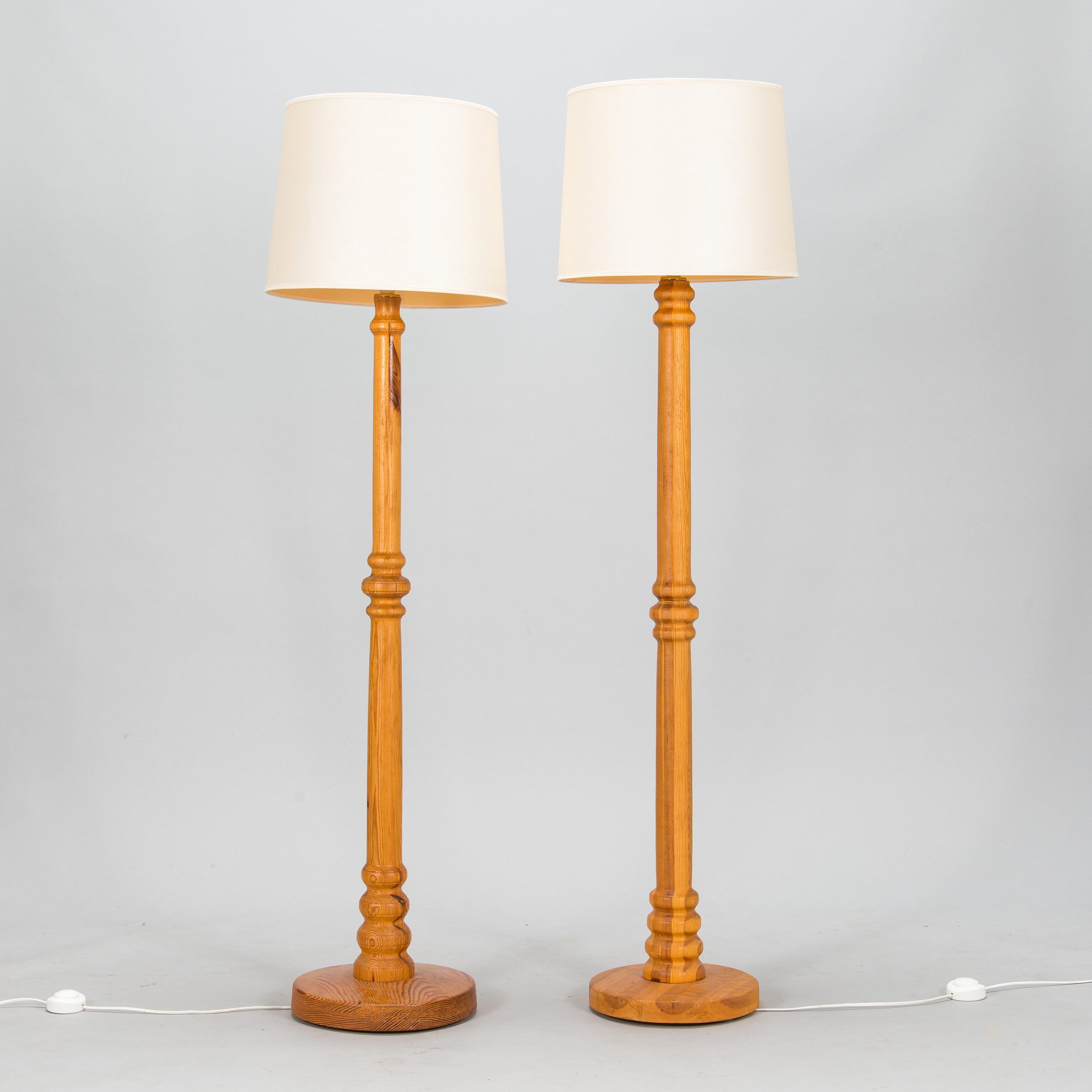 Two 1960/70s Pine Wood Floor Lamps (View 7 of 15)