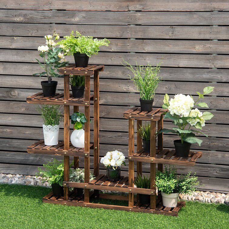 Union Rustic Sperling Multi Tiered Plant Stand & Reviews | Wayfair For Rustic Plant Stands (View 5 of 15)