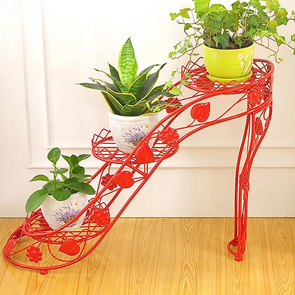 Unique High Heel Plant Stand In Black/red Metal Red Homary Regarding Red Plant Stands (View 7 of 15)