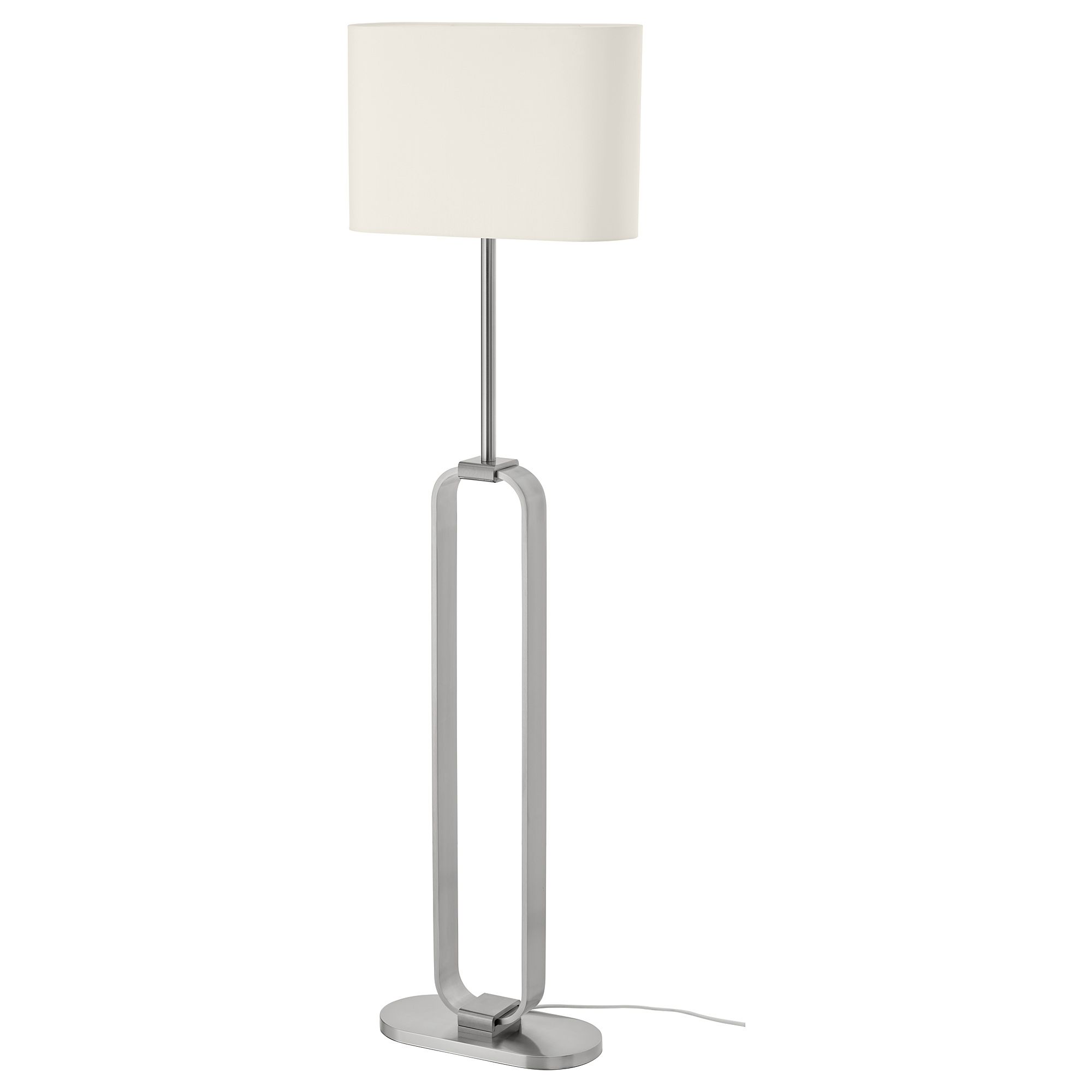 Uppvind Floor Lamp Nickel Plated/white 150 Cm | Ikea Lietuva With White Shade Floor Lamps (View 7 of 15)
