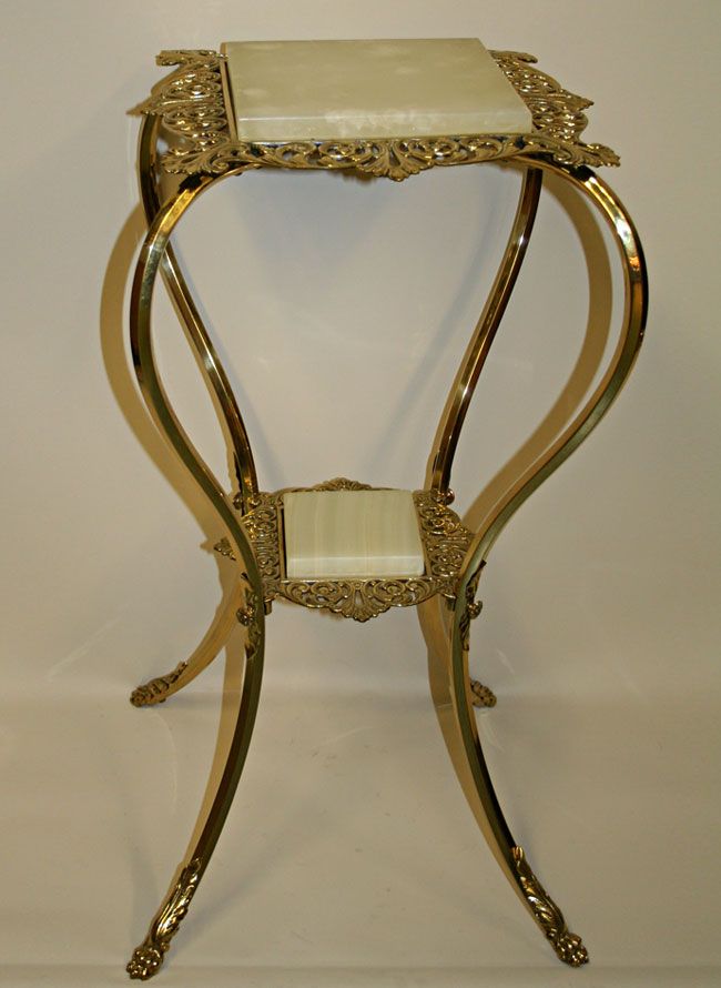 Victorian Plant Stand Or Accent Table W/ Marble, C. 19th Century Throughout Brass Plant Stands (Photo 15 of 15)