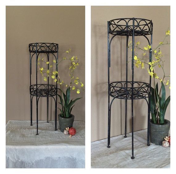 Vintage Rustic Two Tier Plant Stand / Vintage Metal Plant Stand / Indoor Plant  Stand / Outdoor Plant Stand / Plant Stand Metal | Plant Stand Indoor, Plant  Stands Outdoor, Metal Plant Stand For Two Tier Plant Stands (View 9 of 15)