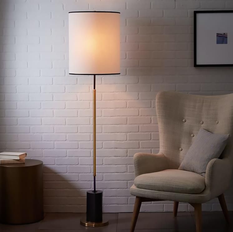Wacuman Mid Century Modern Textured Fabric Shade Floor Lamp – Light Atelier In Textured Fabric Floor Lamps (Photo 1 of 15)