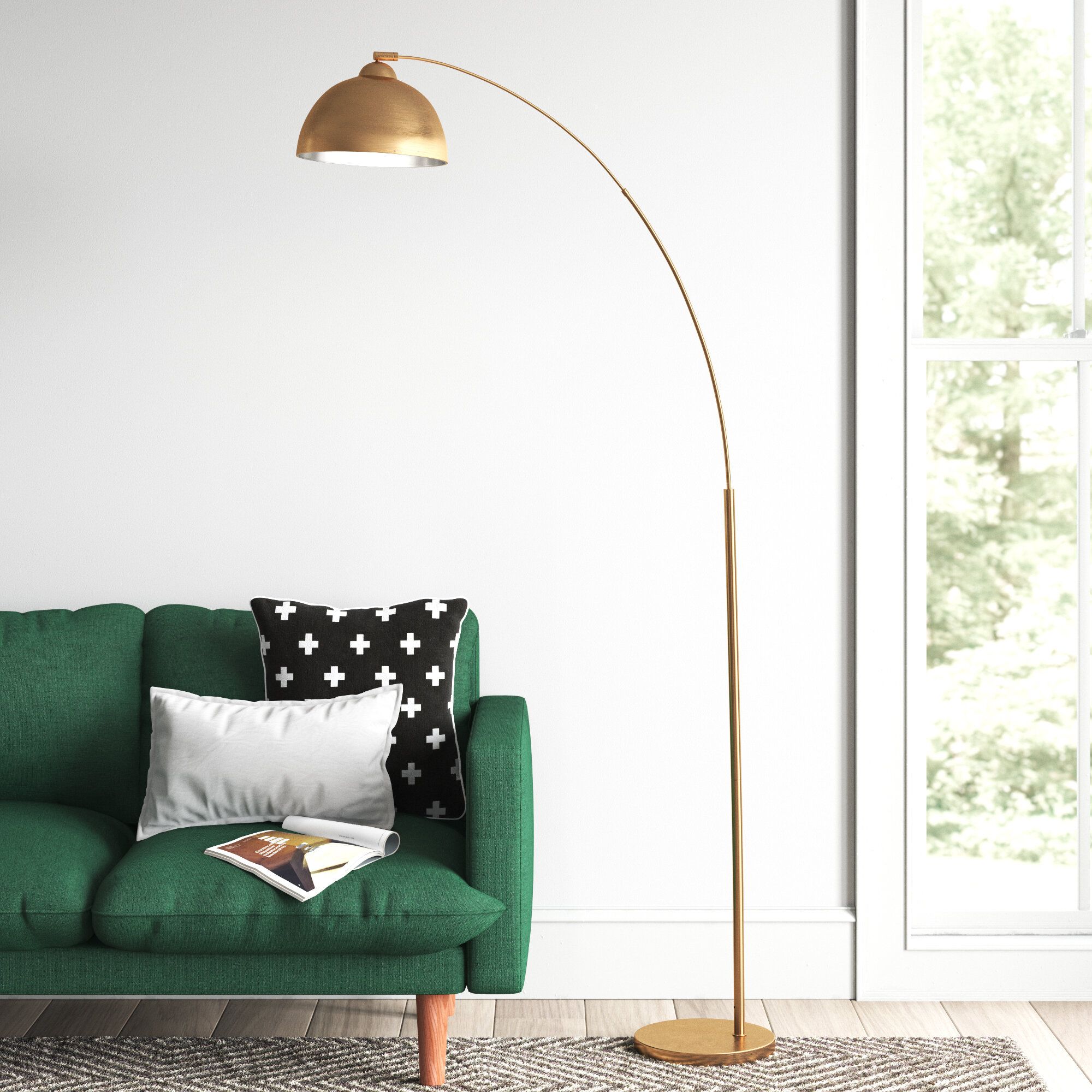 Wade Logan® Arenstein Angelray 79" Arched Floor Lamp & Reviews | Wayfair With Arc Floor Lamps (View 12 of 15)