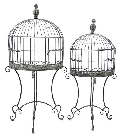 Wall Half Cage Plant Stands (set Of 2) – Antique Gray Only $369.99 At  Garden Fun Throughout Ancient Grey Plant Stands (Photo 4 of 15)