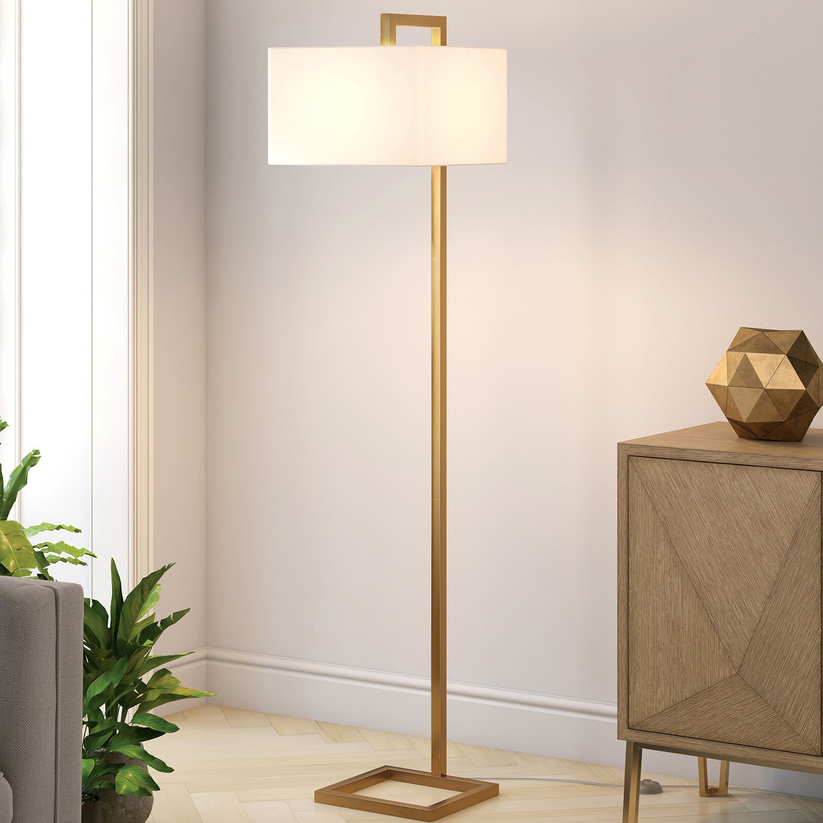 Wayfair | Gold Rectangle Shaped Floor Lamps You'll Love In 2023 With Gold Floor Lamps (Photo 7 of 15)
