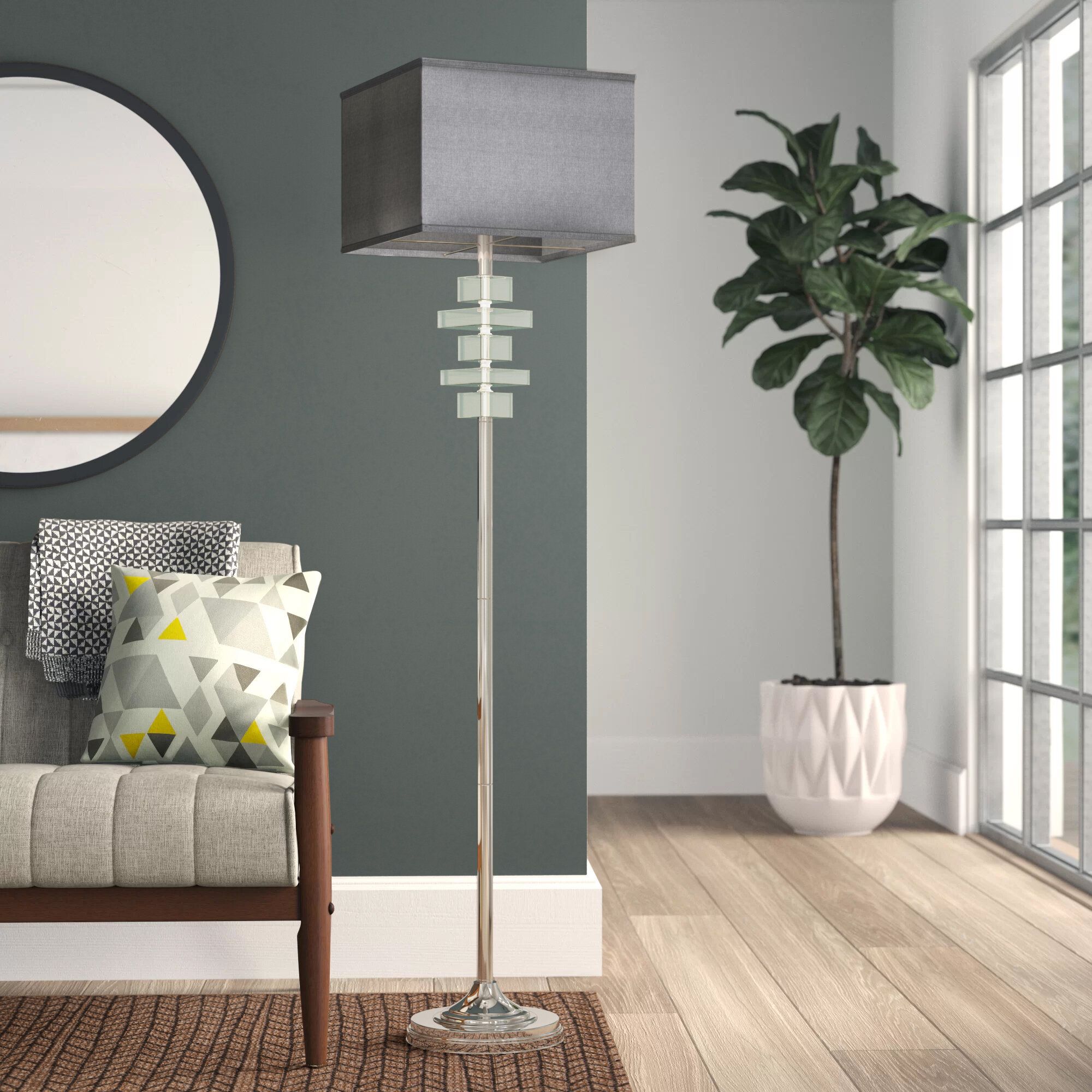Wayfair | Gray Shade Floor Lamps You'll Love In 2023 With Charcoal Grey Floor Lamps (View 12 of 15)