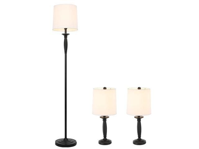 Wayshire 3 Lamp Set, Classic Metal Base Floor Lamp + Table Lamps For  Farmhouse Living Room Bedroom In Matt Black Finish, Etl Certificate (59 &  21 Inches In Height) – Newegg With 59 Inch Floor Lamps (View 13 of 15)