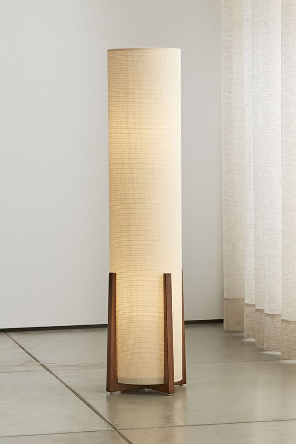 Weave Natural Floor Lamp + Reviews | Crate & Barrel | Natural Floor Lamps,  Rattan Floor Lamp, Lamp Design Within Cylinder Floor Lamps (View 1 of 15)