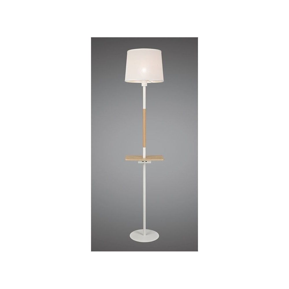 White And Beech Floor Lamp Usb Chargers | Lighting And Lights Uk Inside Floor Lamps With Usb Charge (Photo 1 of 15)