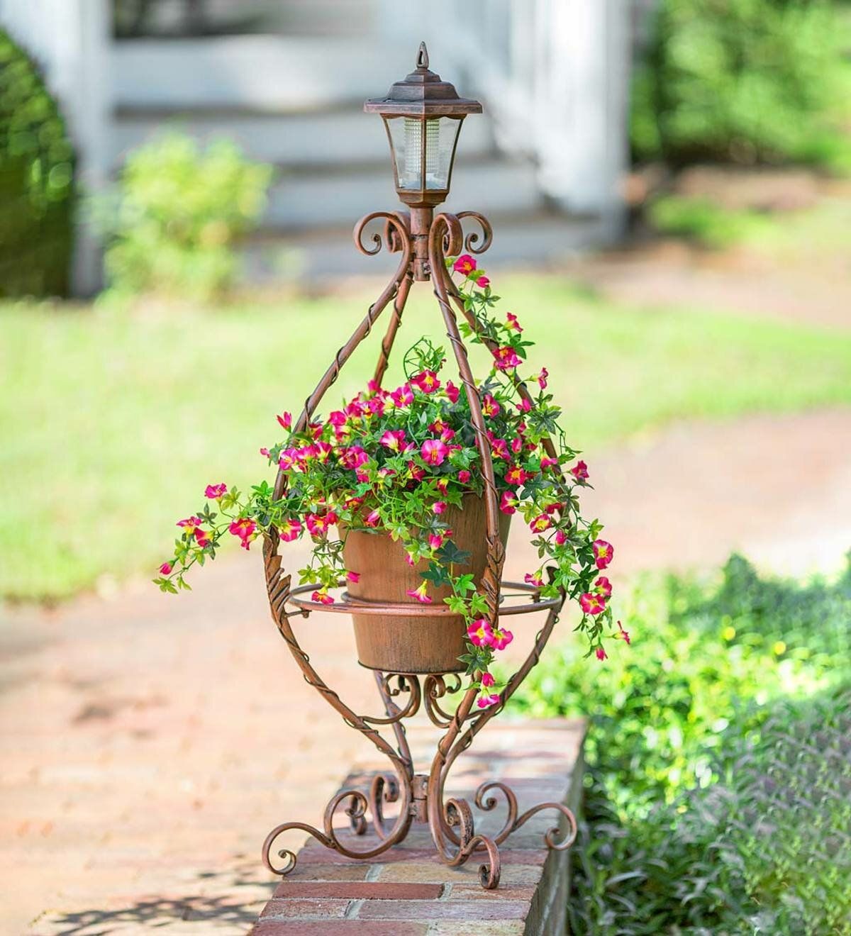 Wind & Weather Antiqued Wrought Iron Plant Stand & Reviews | Wayfair With Regard To Wrought Iron Plant Stands (View 6 of 15)