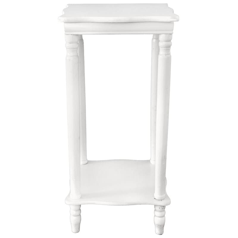 Wood Square Top Plant Stand White | At Home For White Plant Stands (View 8 of 15)