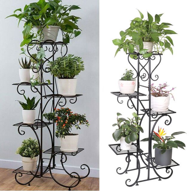 Wooden Plant Shelf 5 Tier Stand Flower Pot Shelving Storage Home Garden  Patio For Sale Online | Ebay Within Patio Flowerpot Stands (View 11 of 15)