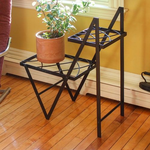 Zig Zag Modern 2 Tiered Plant Stand Side Table Indoor/outdoor – Etsy Uk Regarding Two Tier Plant Stands (View 8 of 15)