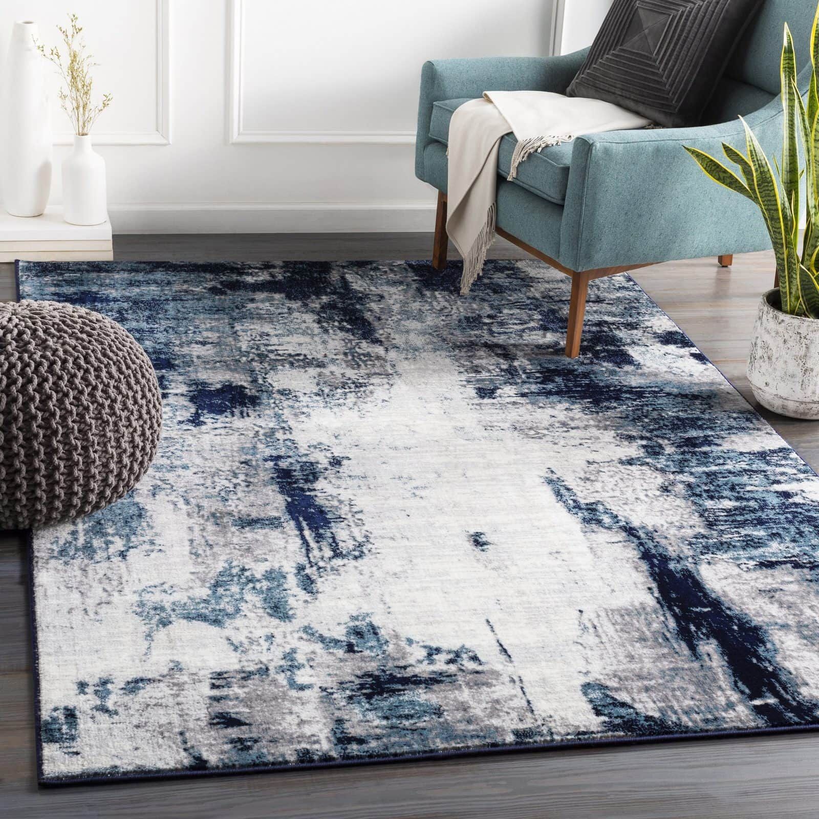 12 Best Navy Blue And White Rugs Inside Navy Blue Rugs (Photo 7 of 15)