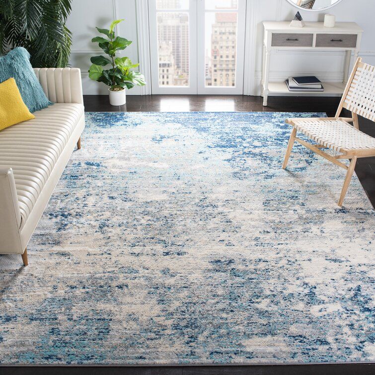 17 Stories N'keal Performance Light Gray/blue Rug & Reviews | Wayfair Within Light Rugs (Photo 1 of 15)