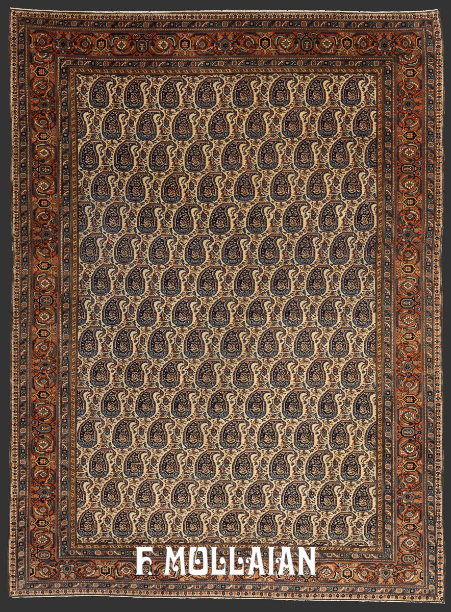 All Over Moharramat With Botheh Design Hand Knotted Mishan Antique Rug  N°:805933 – Mollaian Farzin Carpets With Regard To Hand Knotted Rugs (Photo 12 of 15)