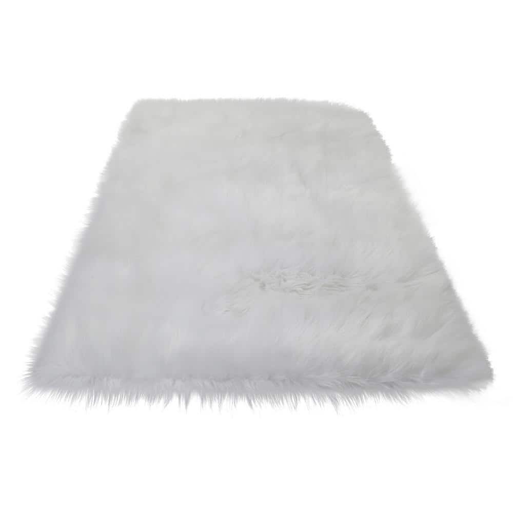Amazing Rugs "cozy Collection" 5x7 Ultra Soft White Fluffy Faux Fur  Sheepskin Area Rug Lsrwt5125 57 – The Home Depot Intended For White Soft Rugs (Photo 5 of 15)
