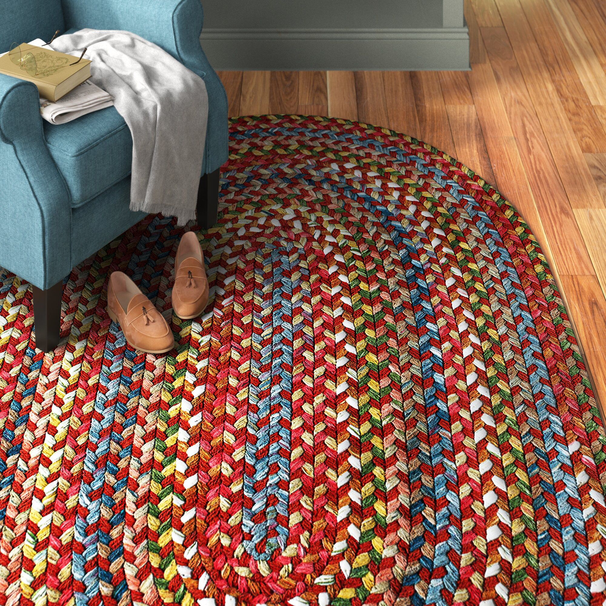 Andover Mills™ Orval Handmade Rusty Red Rug & Reviews | Wayfair Pertaining To Hand Braided Rugs (Photo 6 of 15)