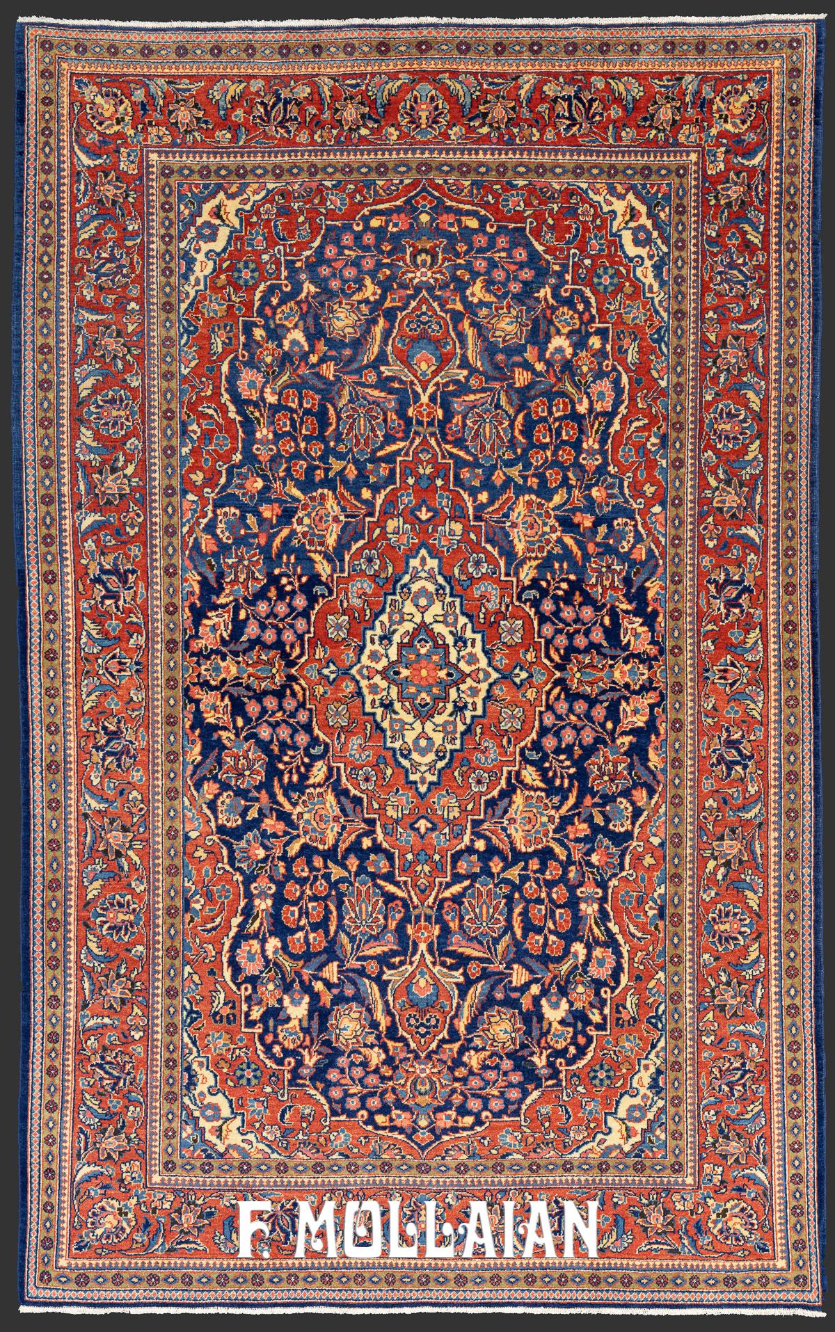 Antique Persian Kashan Kurk Rug With Classical Medallion Design N°:81159096  – Mollaian Farzin Carpets Pertaining To Classical Rugs (View 4 of 15)