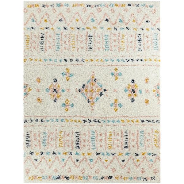Balta Mansur Moroccan Shag White 8 Ft. X 10 Ft. Area Rug 3005749 – The Home  Depot For Moroccan Shag Rugs (Photo 15 of 15)