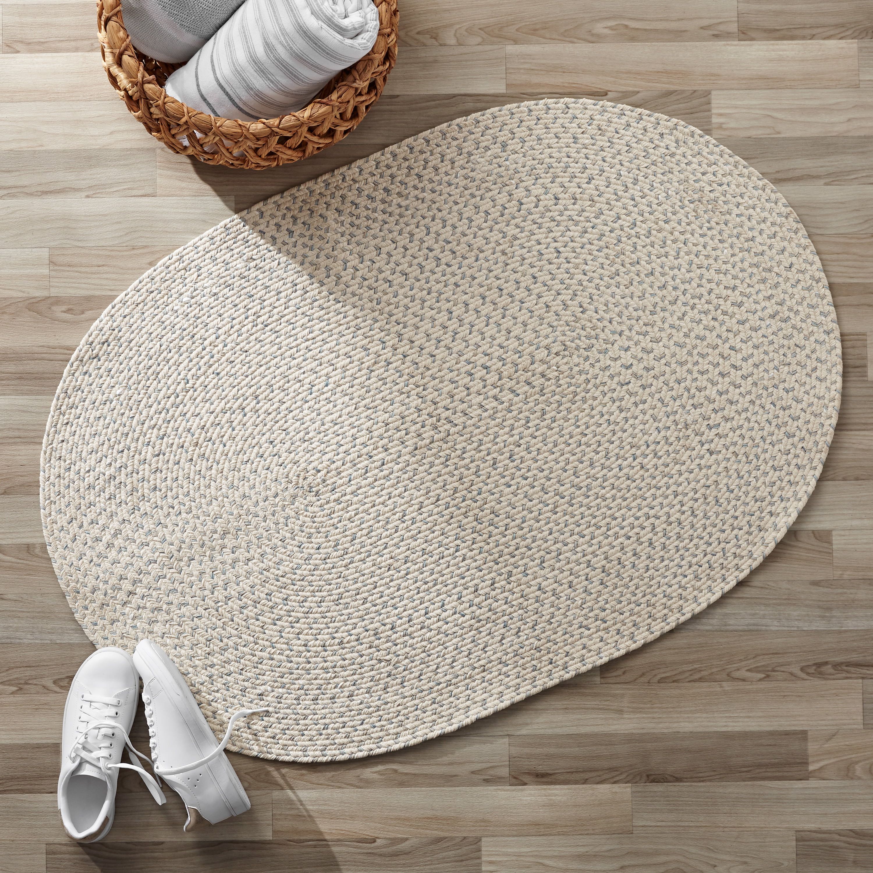 Better Homes & Gardens Braided Oval Accent Rug For Entryway, Ivory Multi,  30" X 44" – Walmart For Oval Rugs (View 8 of 15)