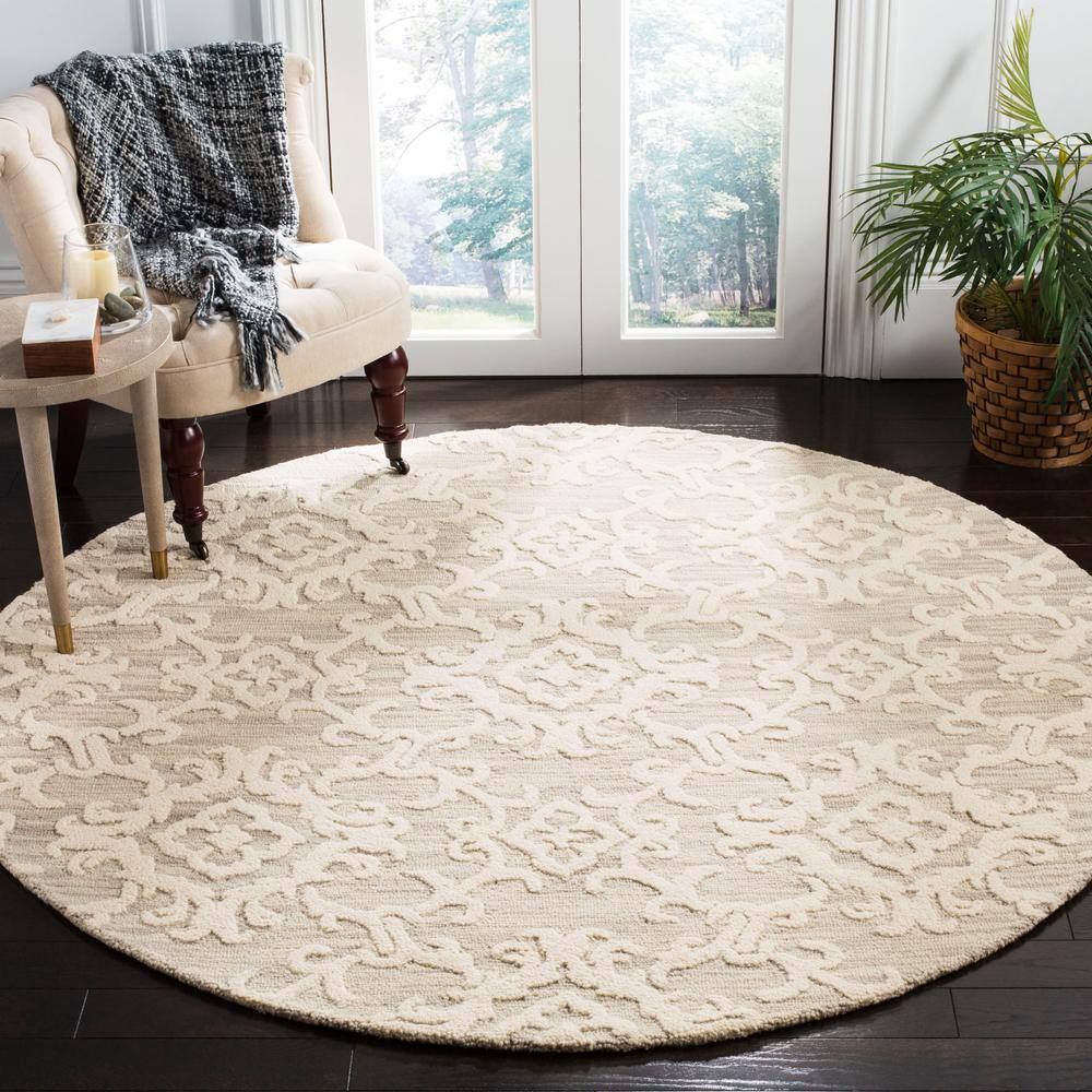 Blossom Gray/ivory 6 Ft. X 6 Ft. Round Floral Area Rug 705353906923 | Ebay Regarding Ivory Blossom Round Rugs (Photo 7 of 15)