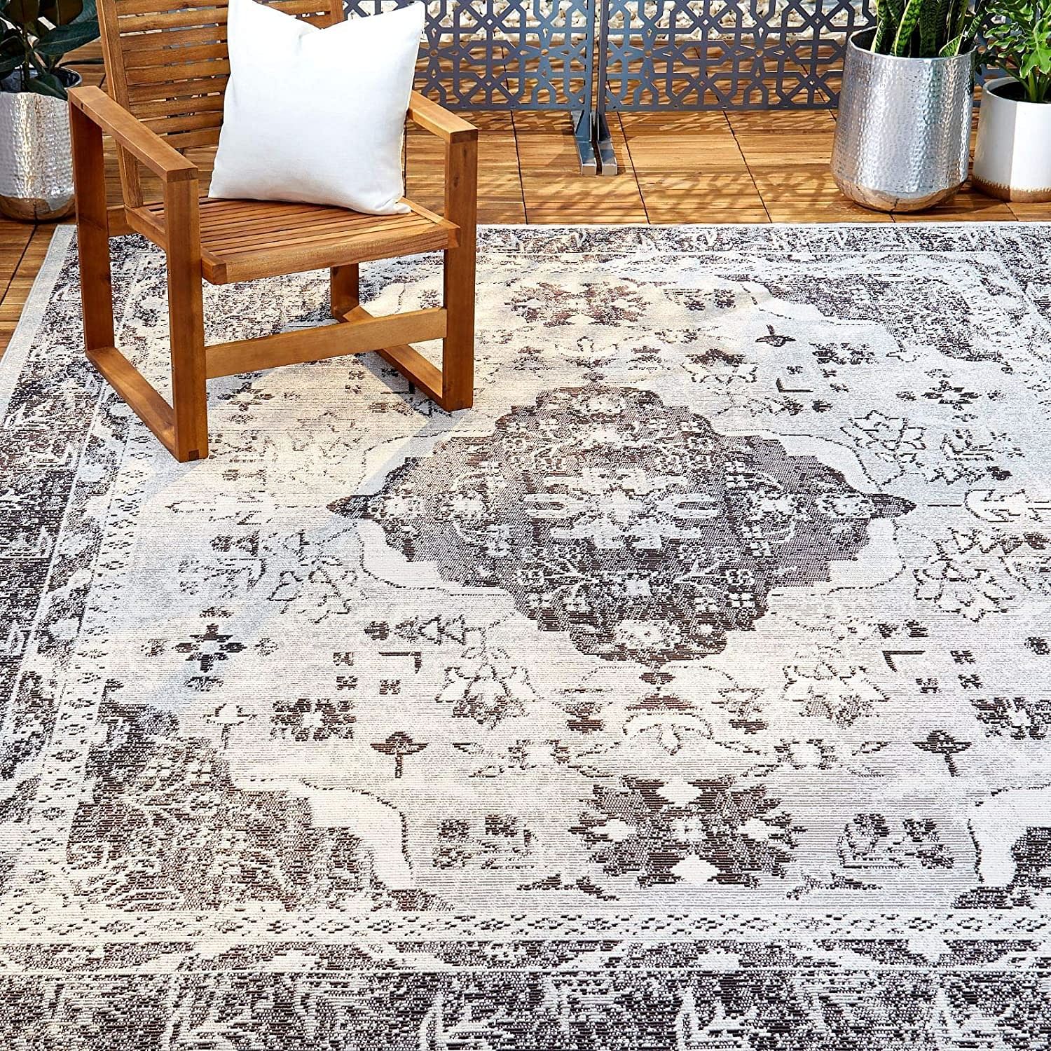 Buy Home Dynamix Patio Starlight Willow Area Rug, 9'2"x12'5" Rectangle,  Grayivory Online At Lowest Price In Ubuy India (View 15 of 15)