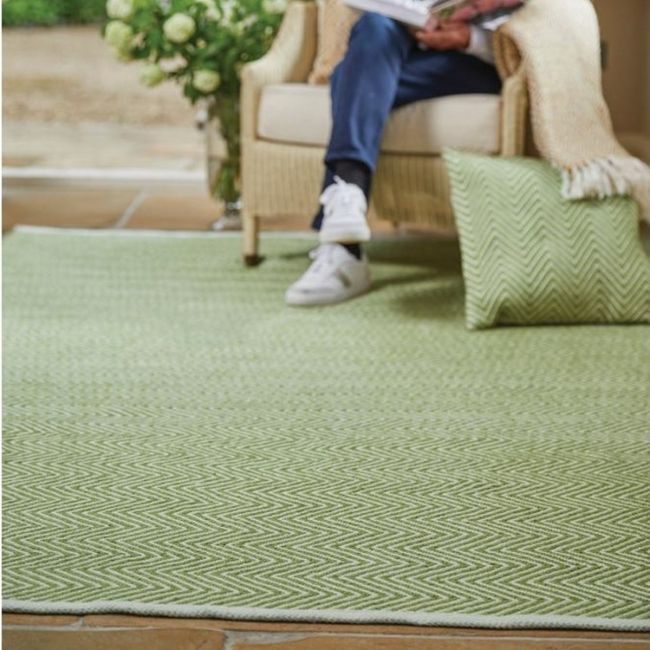 Buy Now Herringbone Outdoor Green Rug – Therugshopuk Pertaining To Green Outdoor Rugs (View 2 of 15)