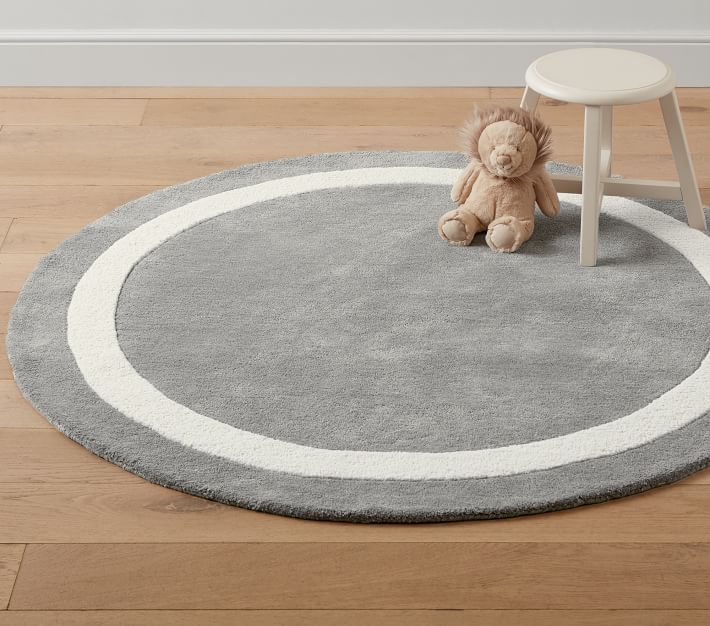 Classic Border Round Rug | Pottery Barn Kids Intended For Border Round Rugs (Photo 3 of 15)