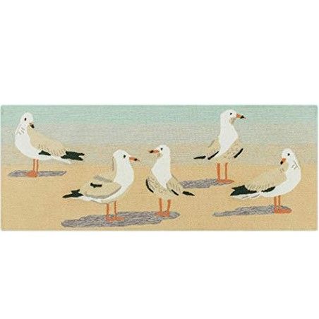 Coastal Summer Sea Gulls Sand Indoor/outdoor Runner Rug | Salty Home Regarding Coastal Runner Rugs (View 6 of 15)