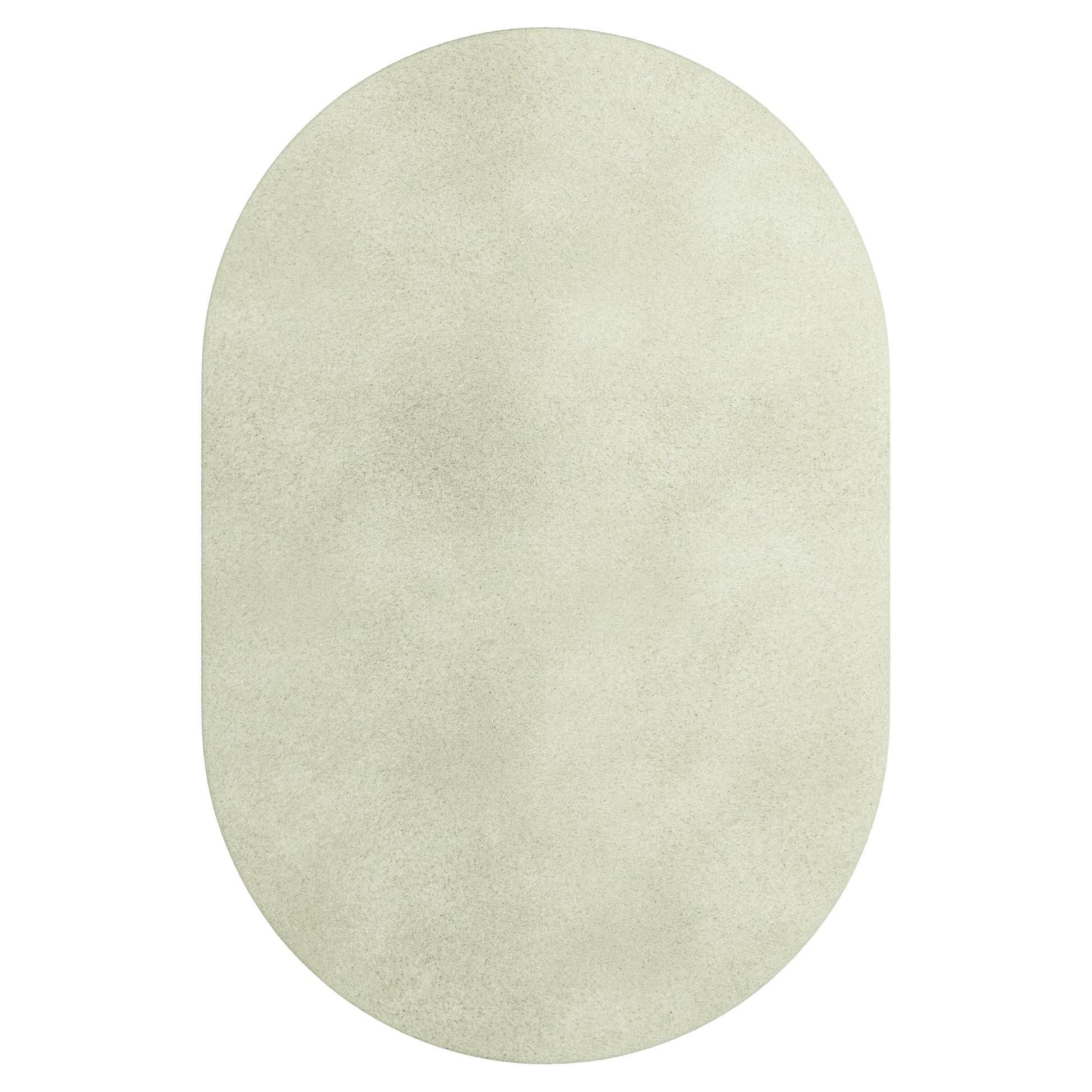 Contemporary Minimal Oval Shape Hand Tufted Botanical Silk Rug Light Green  For Sale At 1stdibs Inside Botanical Oval Rugs (Photo 7 of 15)