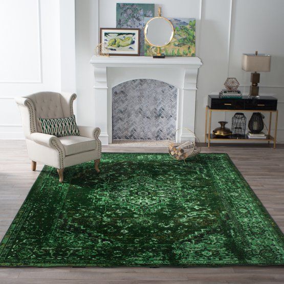 Decorating With Emerald Green: Furniture, Decor & Complementary Colors –  Hayneedle | Green Rug Bedroom, Green Rug Living Room, Rugs In Living Room Regarding Green Rugs (Photo 11 of 15)