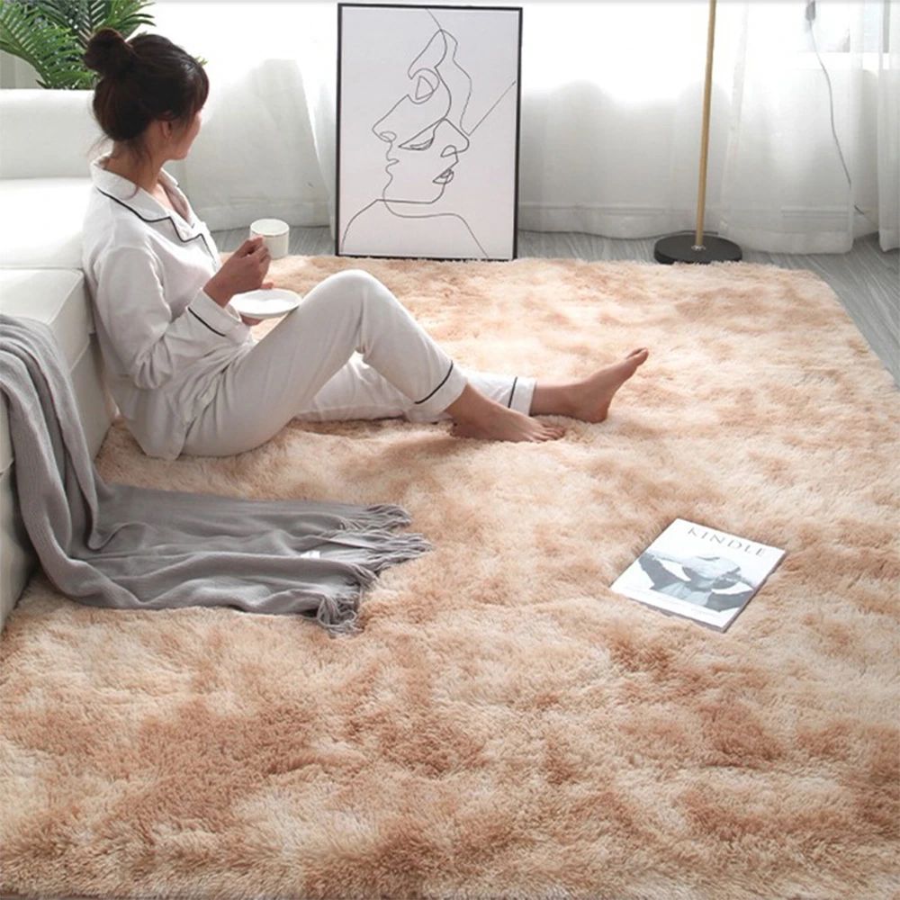 Fluffy Square Rug Carpets For Living Room Decor Faux Fur Rugs Kids Room  Long Plush Rugs For Bedroom Mats Shaggy Area Rug Modern | Aliexpress Intended For Modern Square Rugs (Photo 9 of 15)