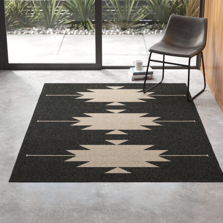 Genesis Charcoal/cream Indoor/outdoor Rug & Reviews | Allmodern Within Charcoal Outdoor Rugs (View 4 of 15)
