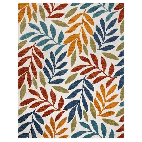 Gertmenian & Sons Fosel Folia Multi Colored 8 Ft. X 10 Ft. Floral Indoor/ Outdoor Area Rug 23069 – The Home Depot For Multi Outdoor Rugs (Photo 9 of 15)