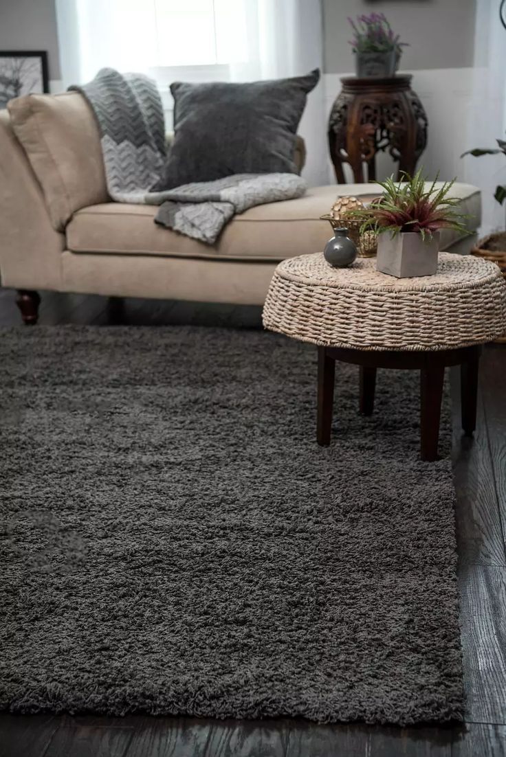 Graphite Gray 5' X 8' Solid Shag Rug | Grey Shag Rug, Living Room Carpet,  Rugs For Solid Shag Rugs (View 8 of 15)