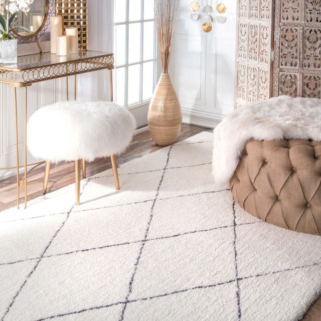 Hand Tufted Geometric Moroccan Shag Rug – Scandinavian – Area Rugs – Better Living Store | Houzz Pertaining To Moroccan Shag Rugs (View 12 of 15)