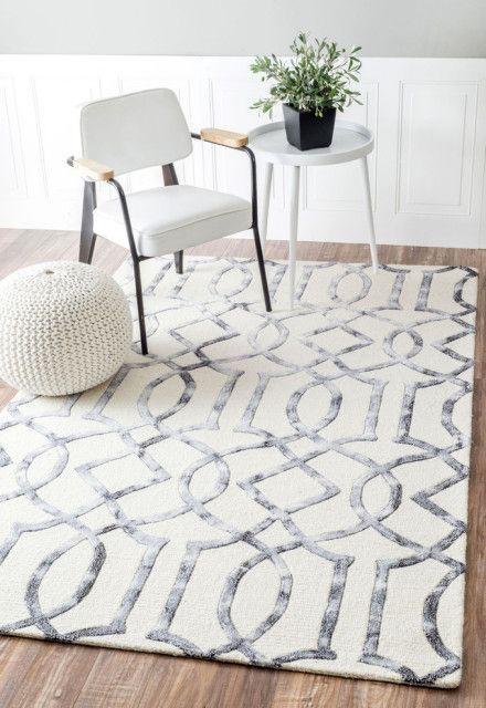 Handmade Lattice Trellis Area Rug – Contemporary – Area Rugs  Nuloom |  Houzz Intended For Lattice Rugs (View 2 of 15)