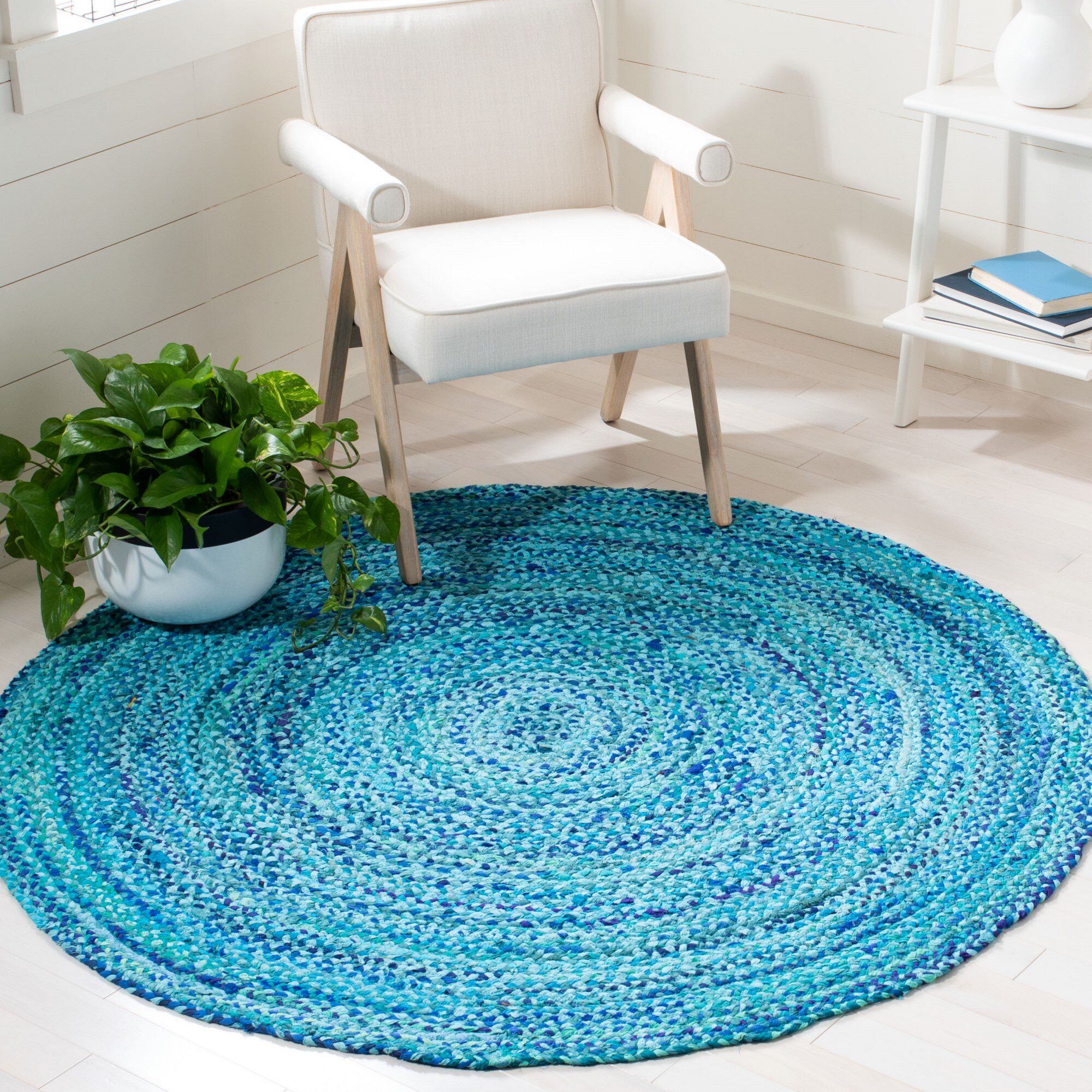Highland Dunes Newberg Handmade Flatweave Cotton Turquoise Rug & Reviews |  Wayfair Throughout Turquoise Rugs (View 6 of 15)