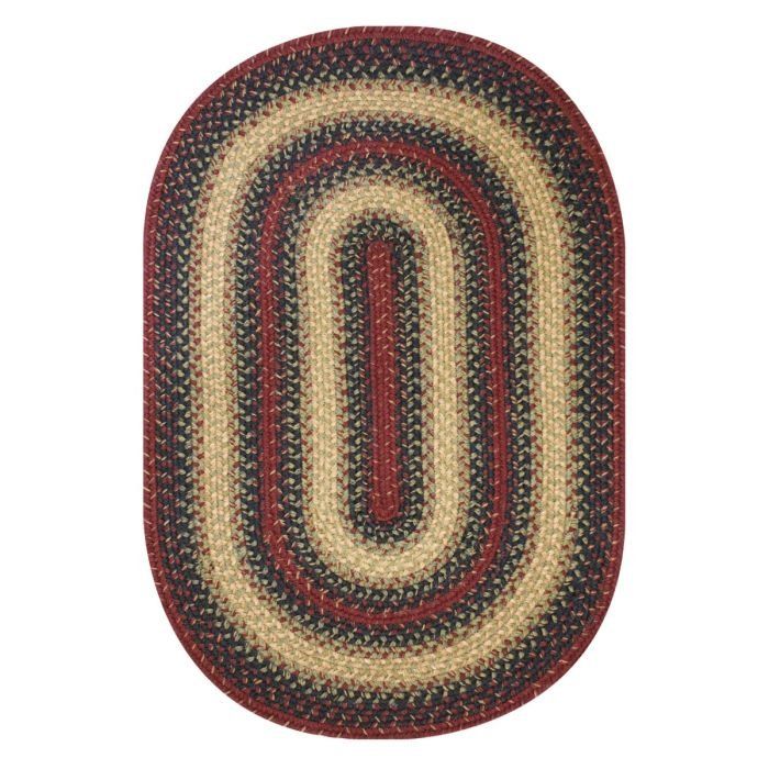 Highland Red Black Sage Green Oval Jute Braided Rugs Reversible | Homespice For Oval Rugs (View 14 of 15)