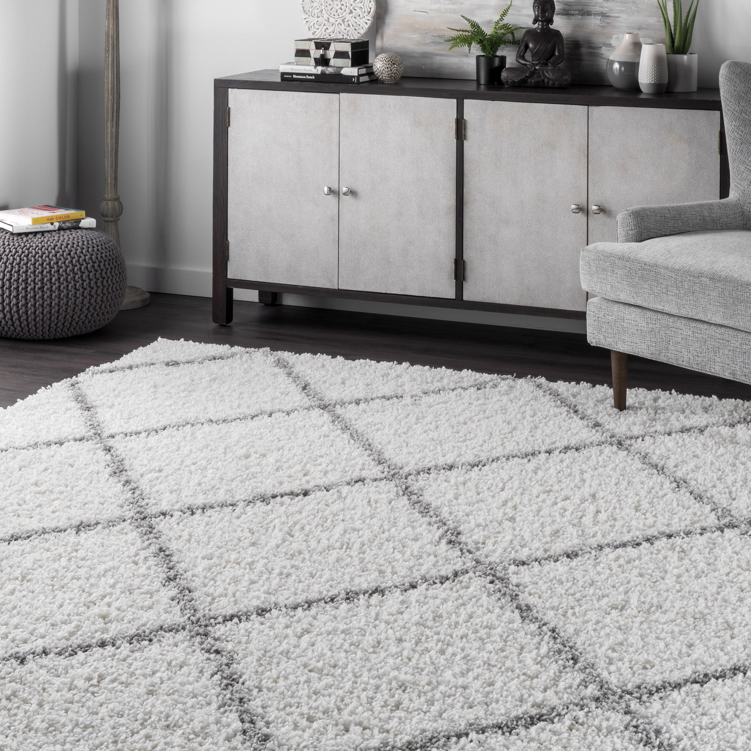 House Of Hampton® Darryll Moroccan Shag Performance Off White Area Rug &  Reviews | Wayfair In Moroccan Shag Rugs (View 11 of 15)