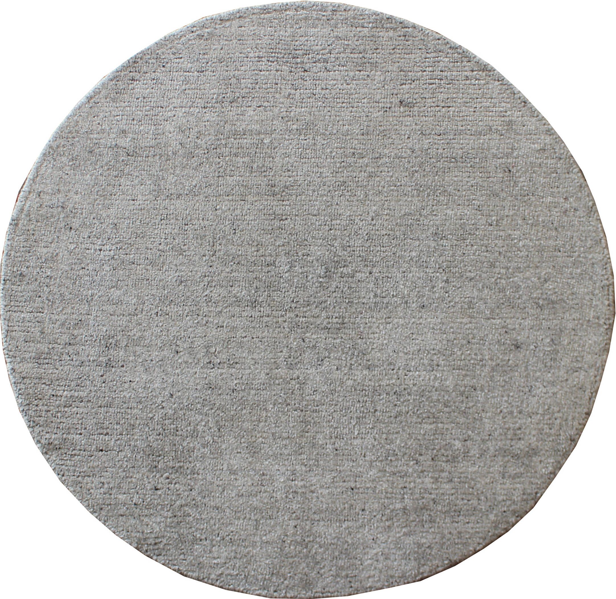 Indian Modern Grey Round 4 Ft And Smaller Bamboo Silk Carpet 137531 | Sku  137531 Within Gray Bamboo Round Rugs (Photo 2 of 15)