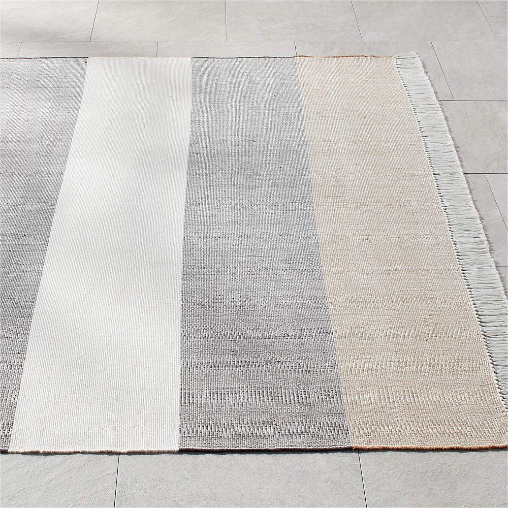Kelso Charcoal And Camel Stripe Indoor/outdoor Area Rug | Cb2 Canada Within Charcoal Outdoor Rugs (Photo 12 of 15)