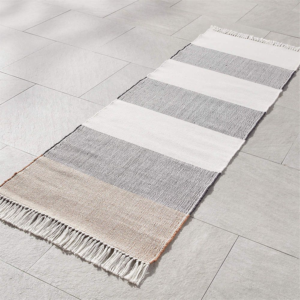 Kelso Charcoal And Camel Stripe Indoor/outdoor Runner Rug  (View 8 of 15)