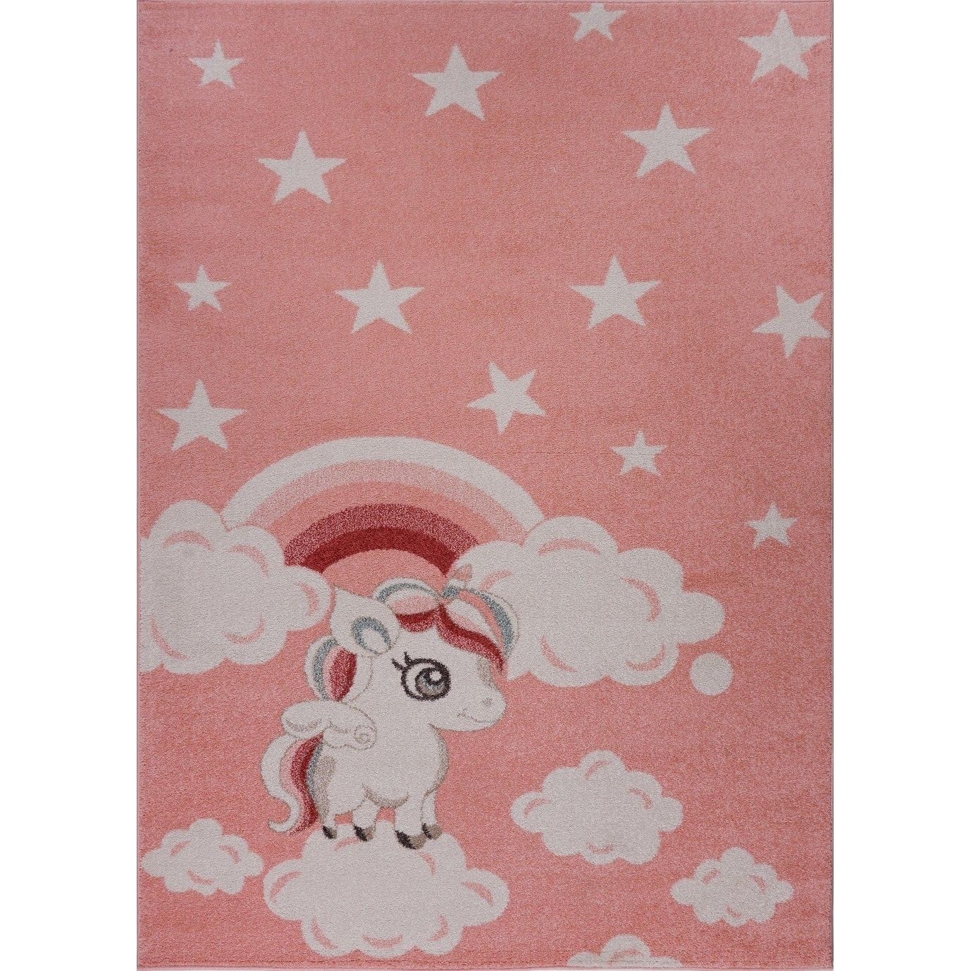 Light Baby Pink Soft Area Rug Carpet Mat With Unicorn, Star And Cloud – On  Sale – Overstock – 29352018 Regarding Pink Whimsy Kids Round Rugs (Photo 14 of 15)