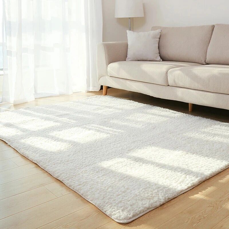 Living Room Rug Area Solid Carpet Fluffy Soft Home Decor White Plush Carpet  Bedroom Carpet Kitchen Floor Mats White Rug Tapete – Carpet – Aliexpress Regarding White Soft Rugs (Photo 12 of 15)